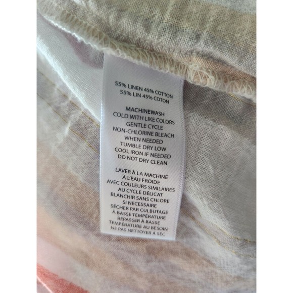 BEACHLUNCHLOUNGE Colorful Striped Short Sleeve Button Down Shirt Women's XS - Picture 6 of 6